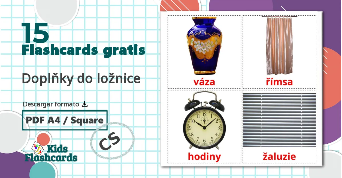 15 tarjetas didacticas de Doplňky do ložnice