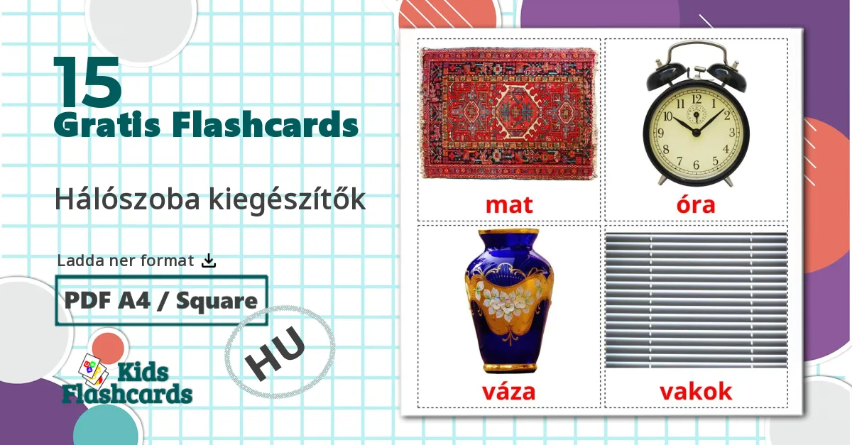 15 Hálószoba kiegészítők bildkort för barn