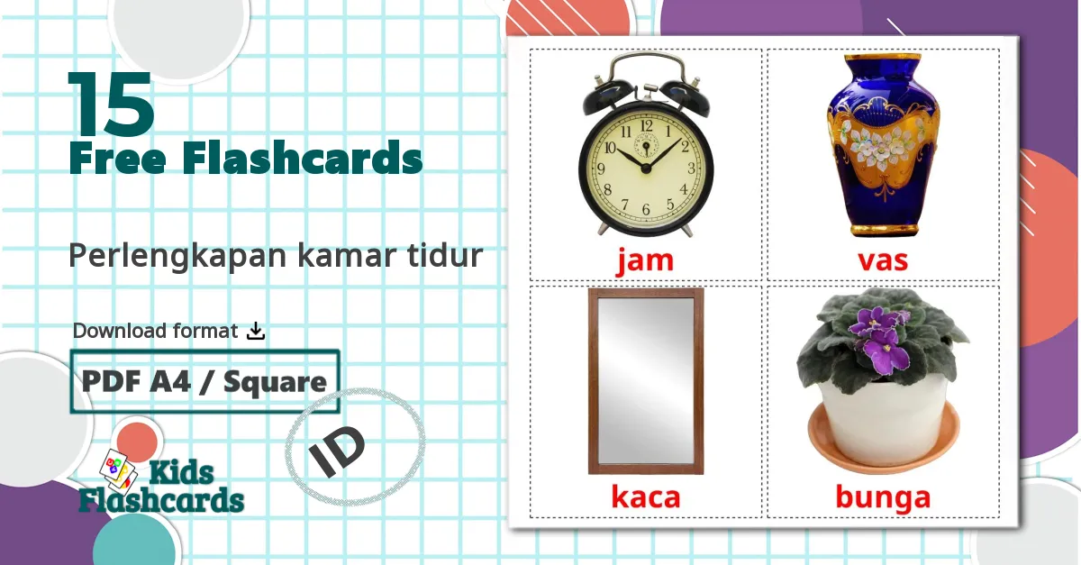 15 Perlengkapan kamar tidur flashcards