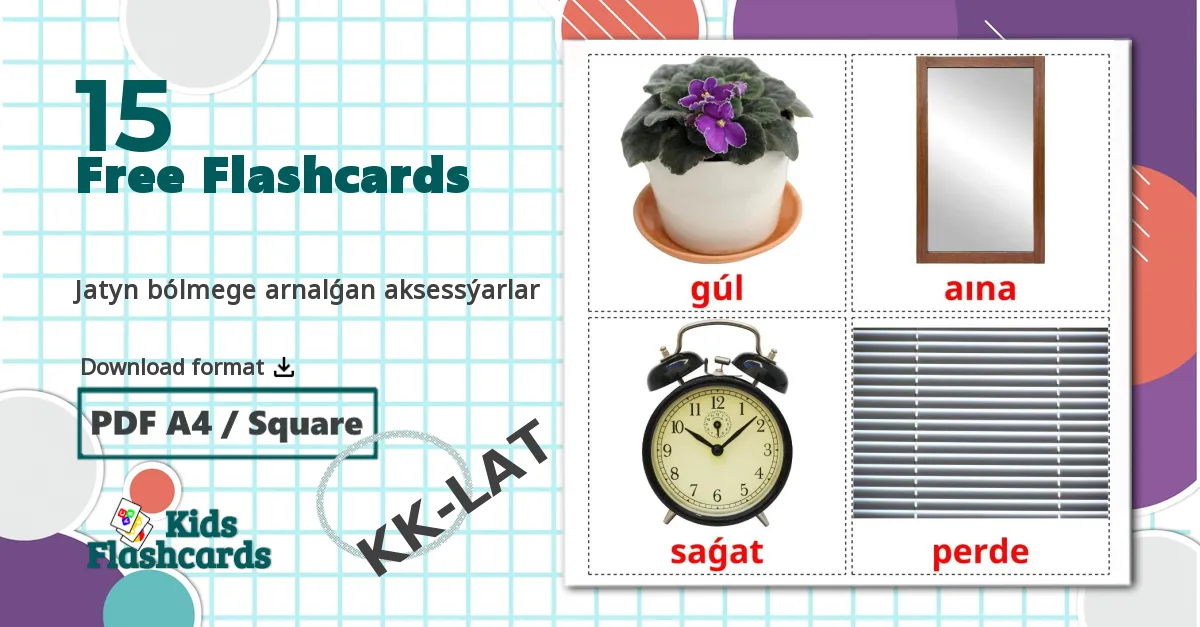 15 Jatyn bólmege arnalǵan aksessýarlar flashcards