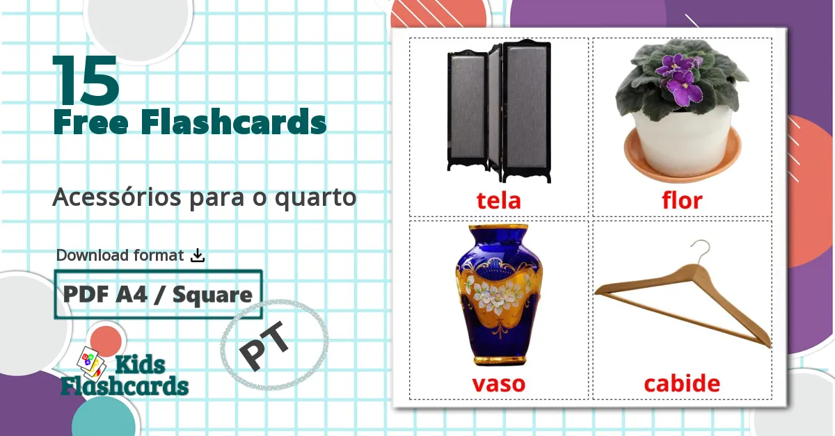 15 Acessórios para o quarto flashcards