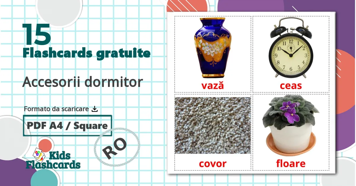 15 flashcards di Accesorii dormitor