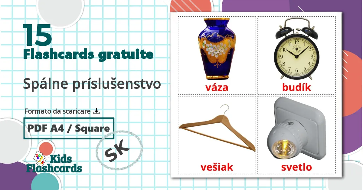 15 flashcards di Spálne príslušenstvo