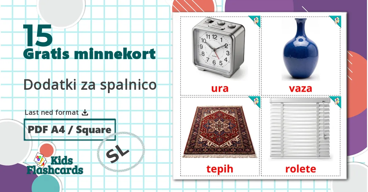 15 Soverom tilbehør bildekort