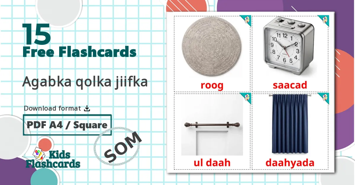 15 Bedroom accessories flashcards