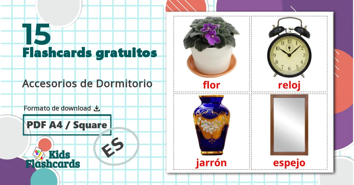 15 Flashcards de Accesorios de Dormitorio