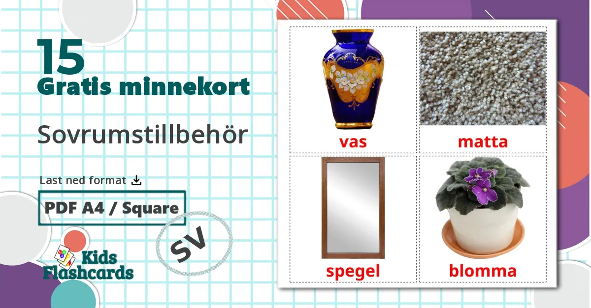 15 Sovrumstillbehör bildekort