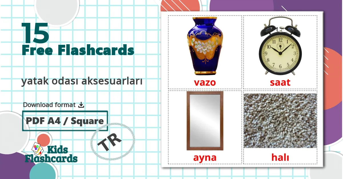 15 yatak odası aksesuarları flashcards