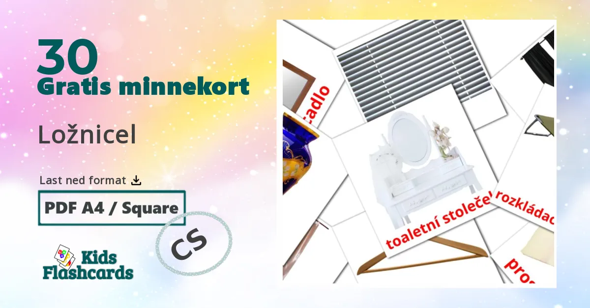 Ložnicel bildekort for barn på tsjekkisk