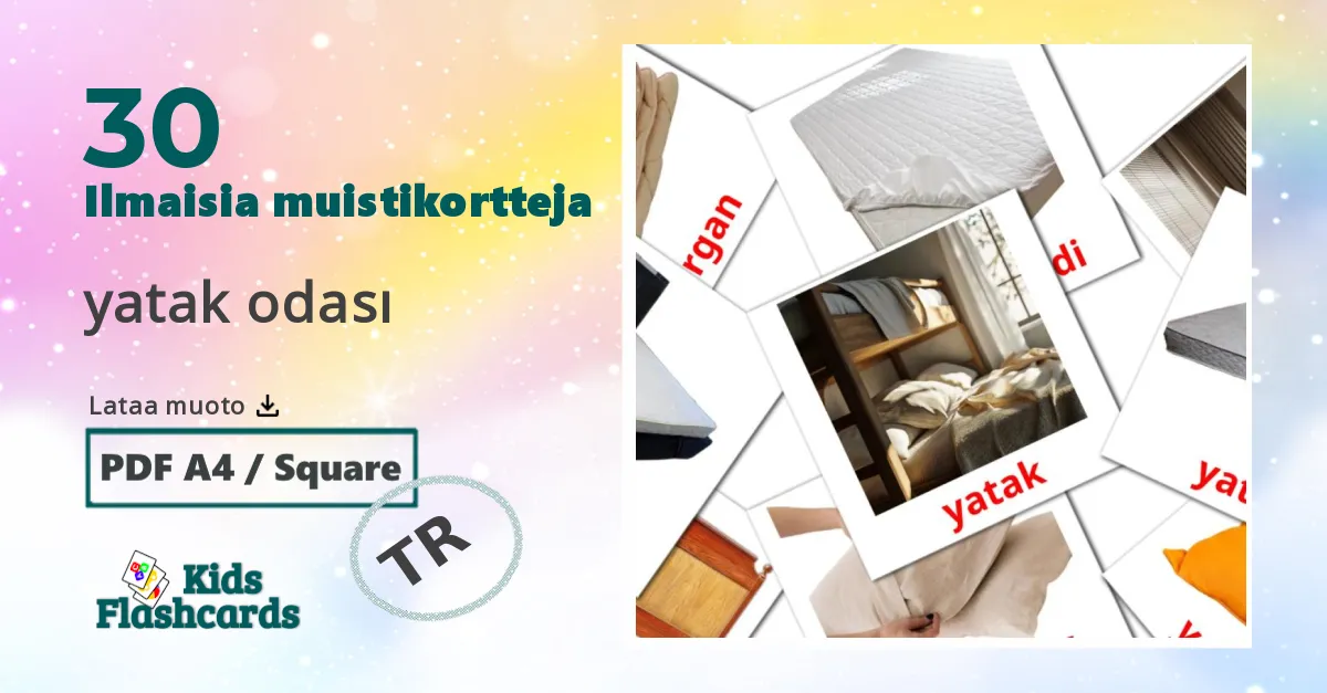 yatak odası – lasten kuvakortit turkkiksi sanastoon