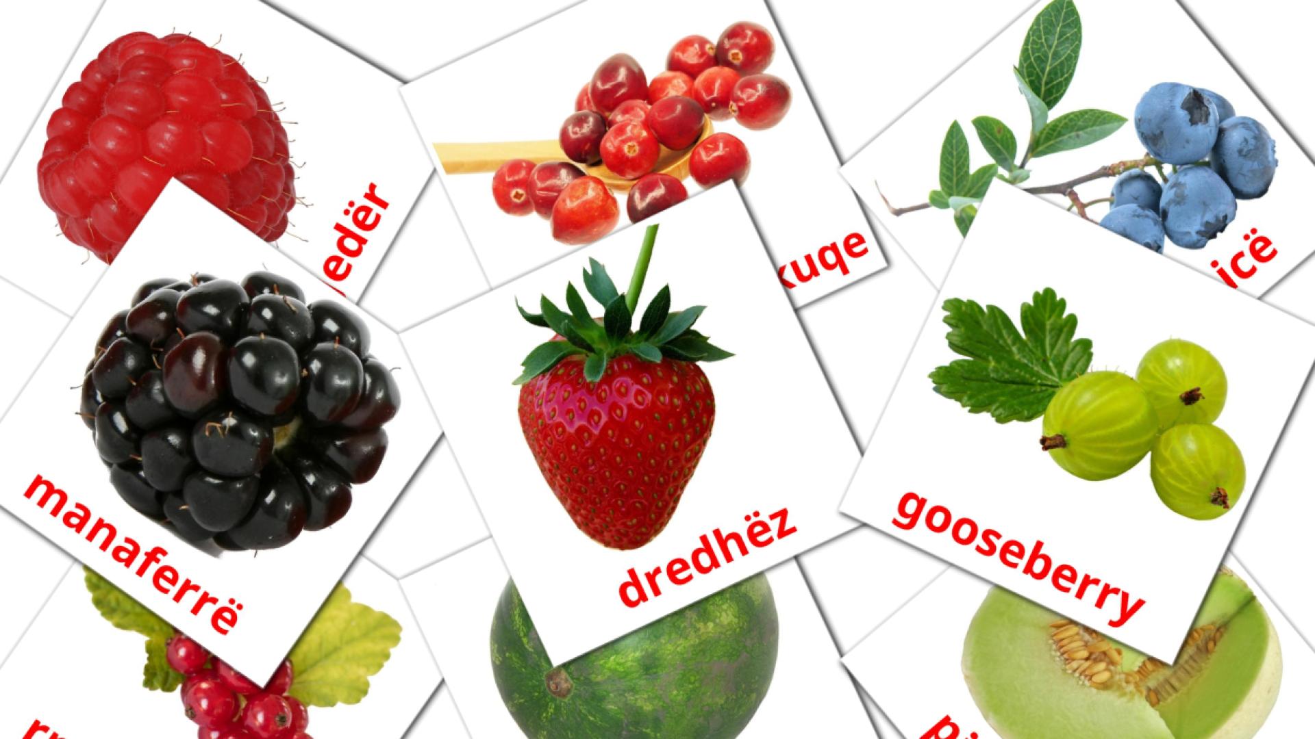 Berries - albanian vocabulary cards