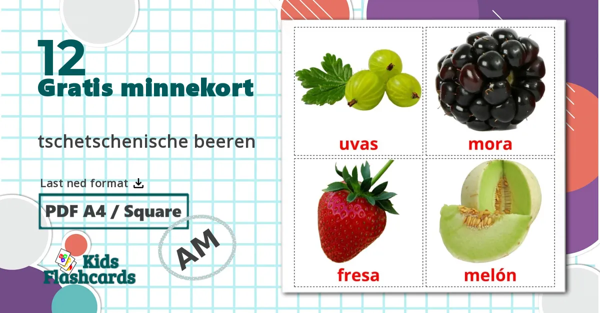 12 Bær bildekort