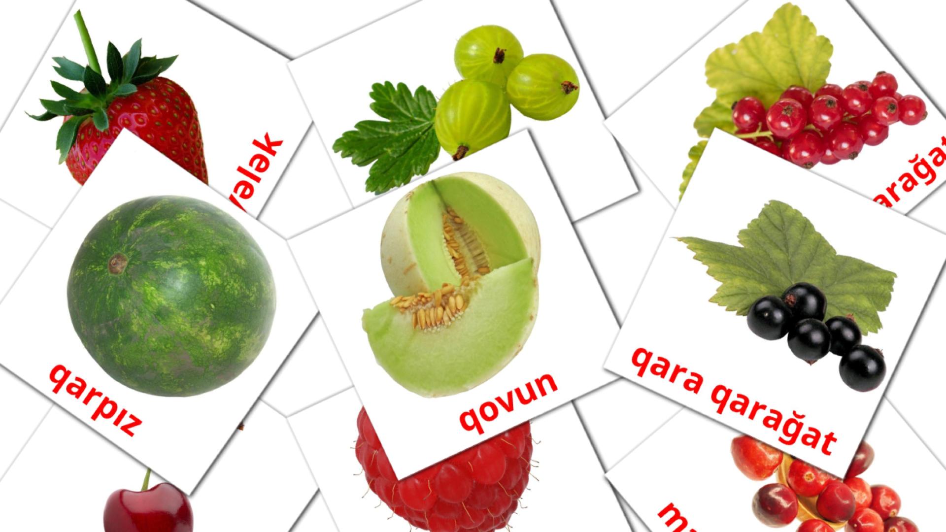 Berries - azerbaijani vocabulary cards