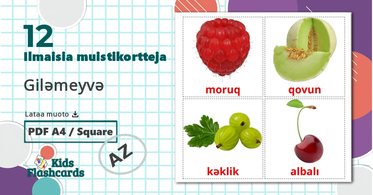 12 Giləmeyvə lasten kuvakortit