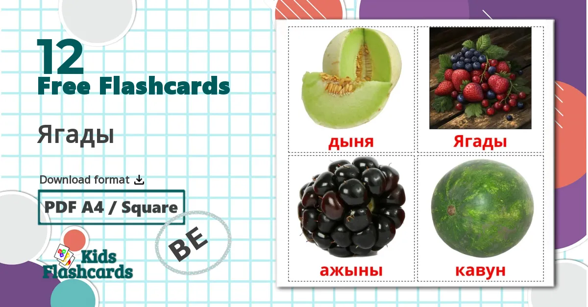 12 Ягады flashcards