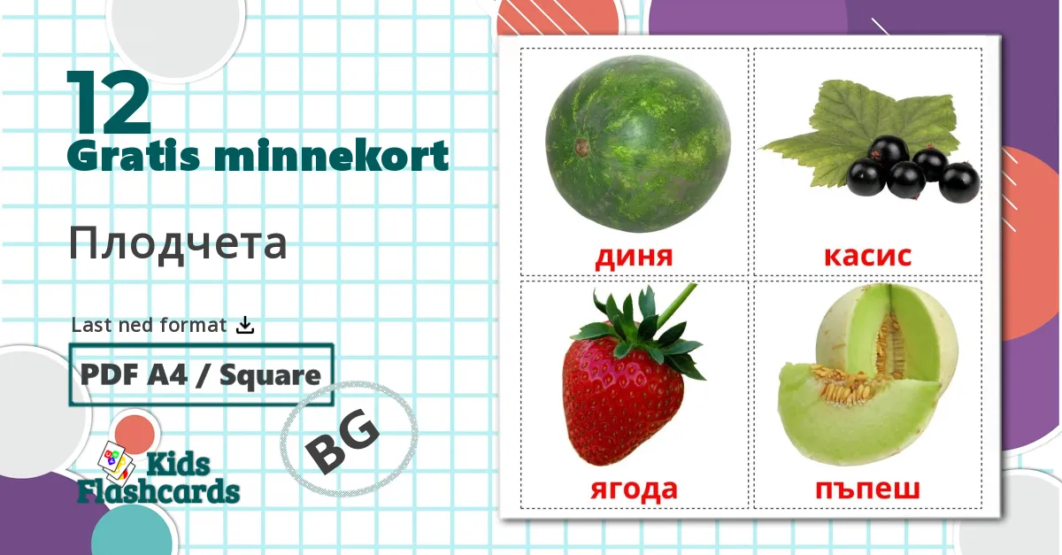 12 Bær bildekort