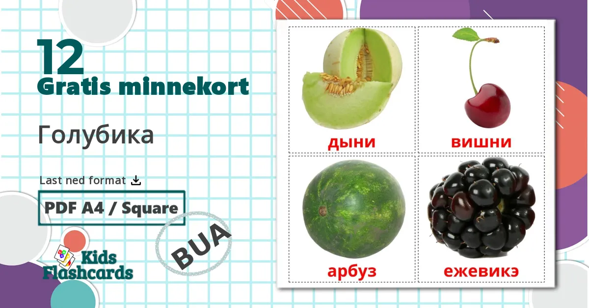 12 Bær bildekort