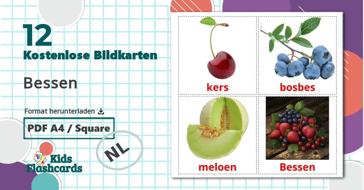 12 Bildkarten für Bessen