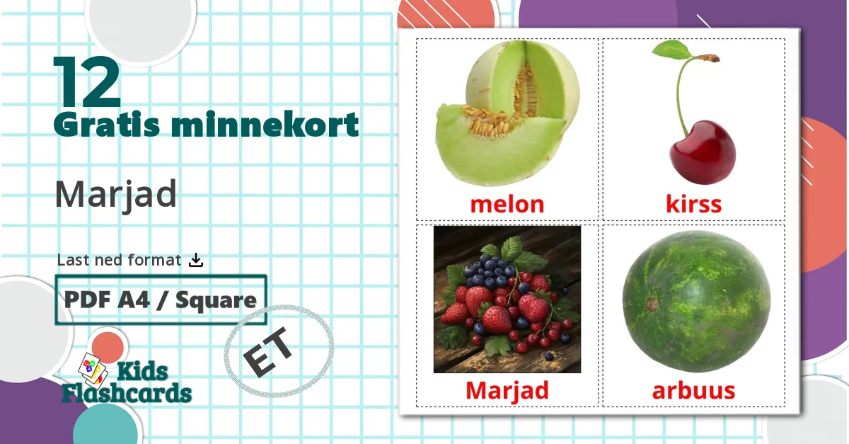 12 Marjad bildekort
