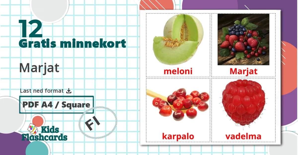 12 Marjat bildekort