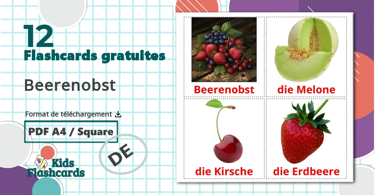 Baies - cartes de vocabulaire allemand