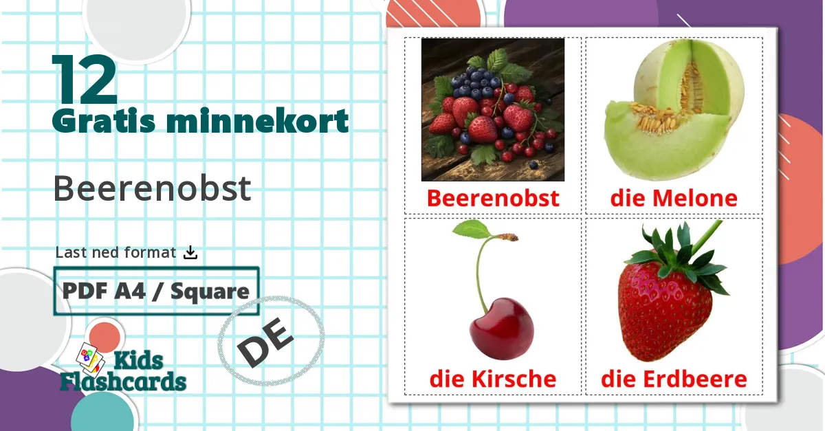 12 Beerenobst bildekort