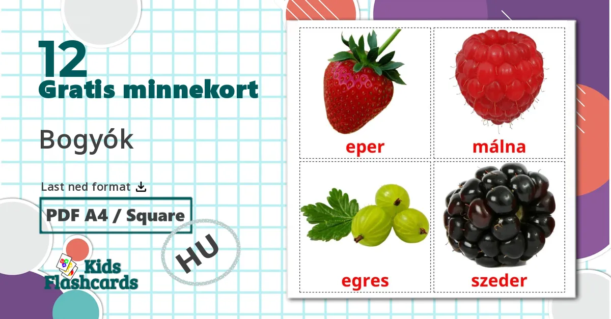 12 Bogyók bildekort