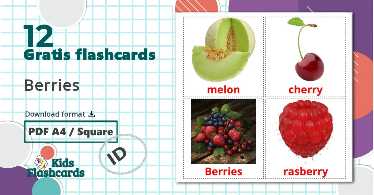 12 Berries billedkort for børn