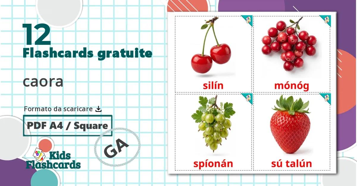 12 flashcards di Frutti di bosco