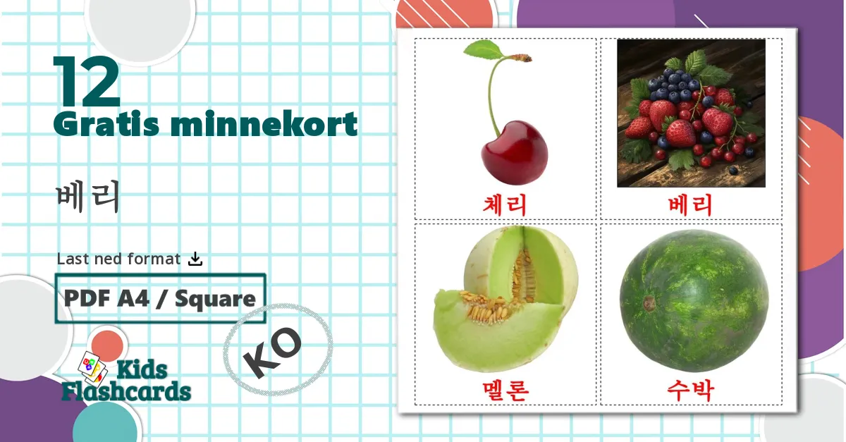 12 베리 bildekort