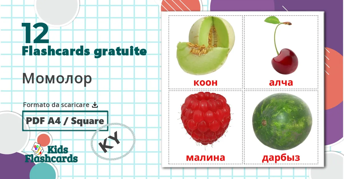 12 flashcards di Frutti di bosco