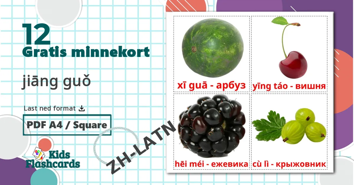 12 Bær bildekort