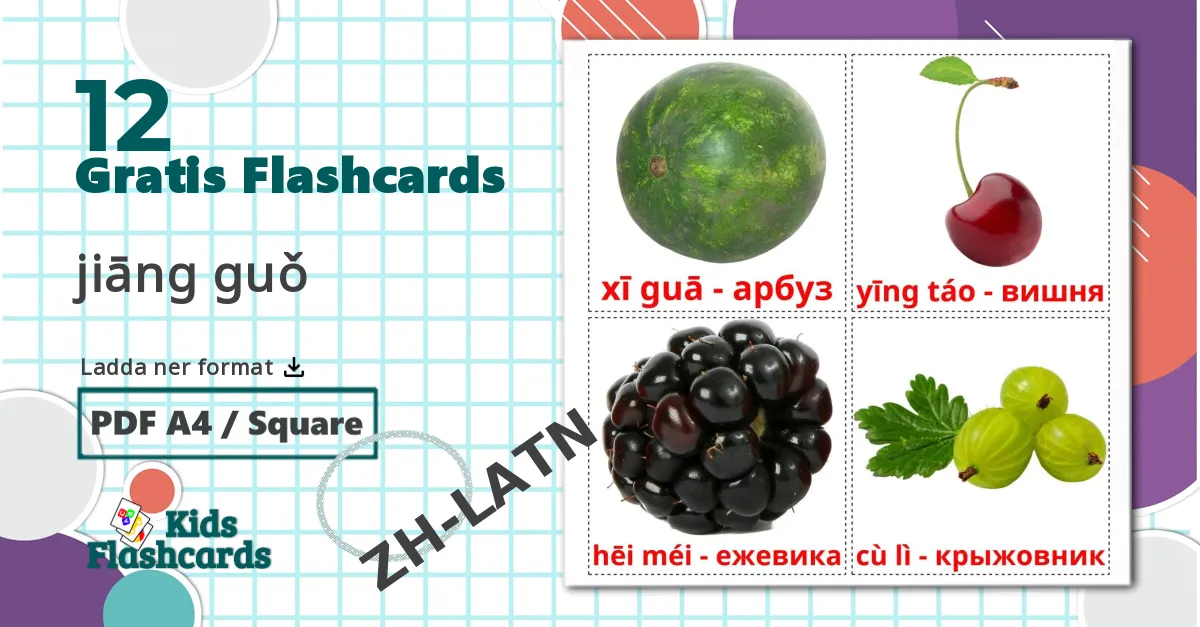 12 Bildkarten für Frukter