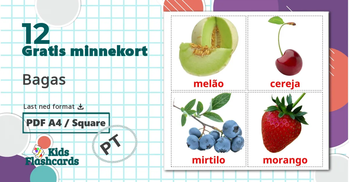 12 Bagas bildekort