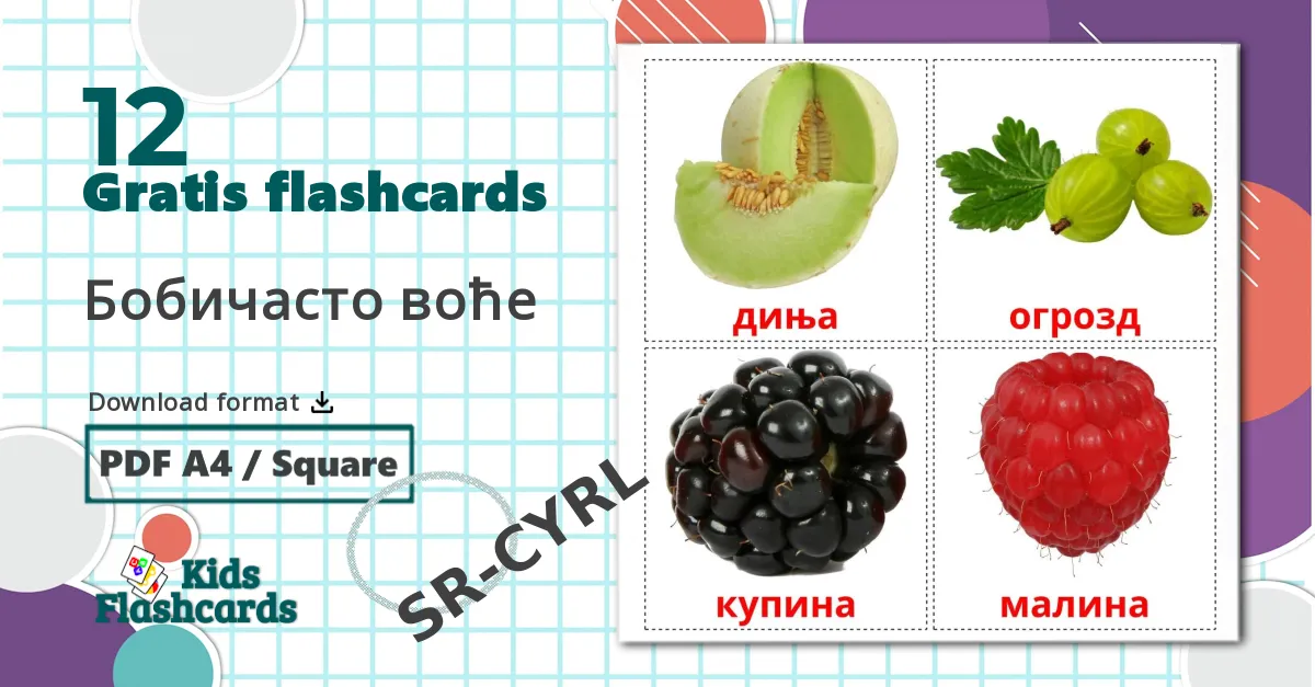12 Бобичасто воће lasten kuvakortit