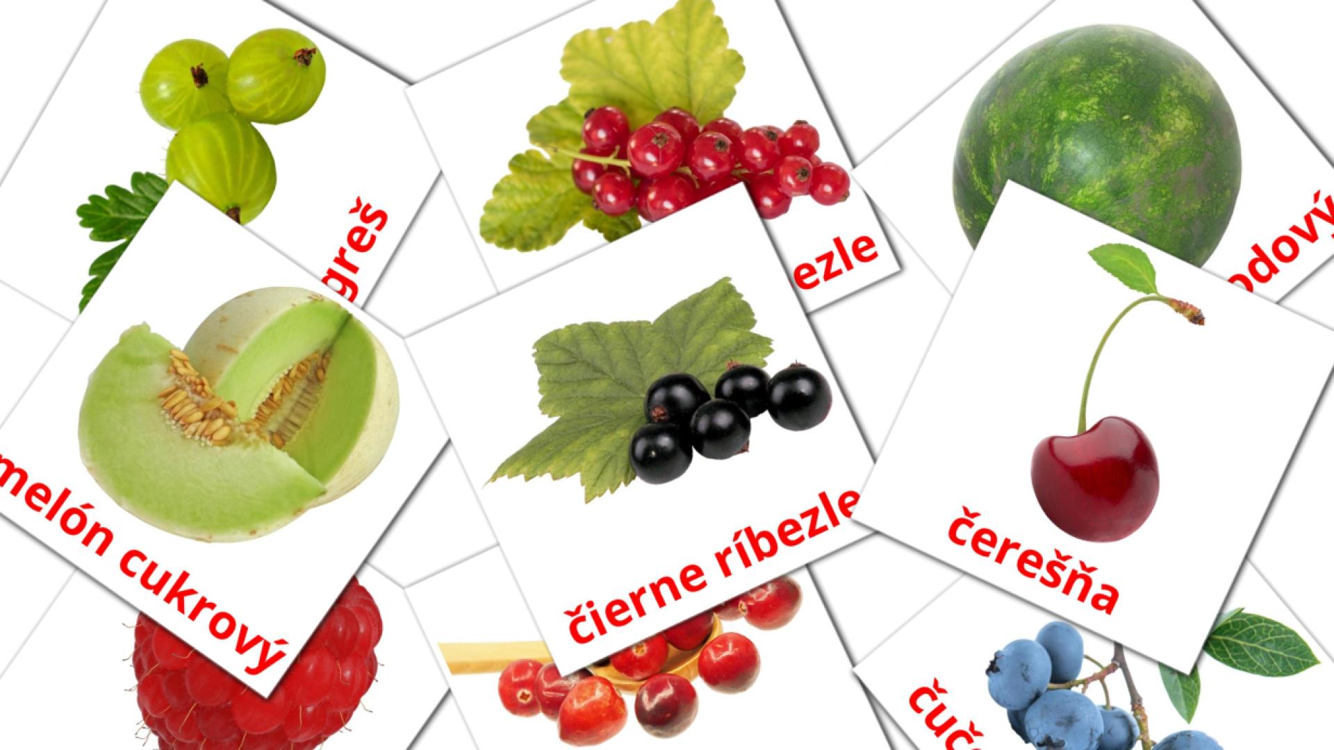 Bildkarten für Bobuľové ovocie