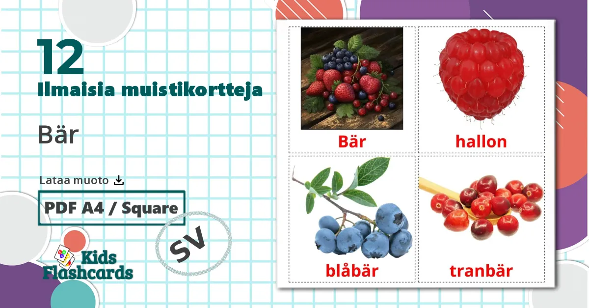 12 Bär lasten kuvakortit