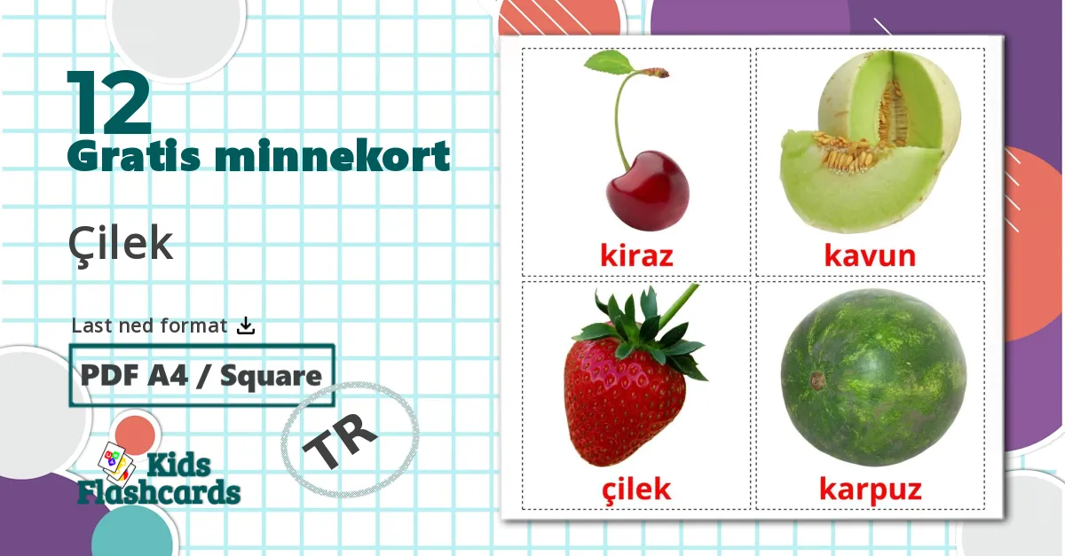 12 Çilek bildekort