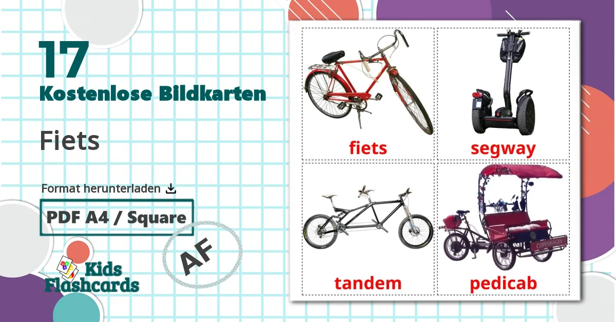 Radverkehr - Afrikaans Vokabelkarten