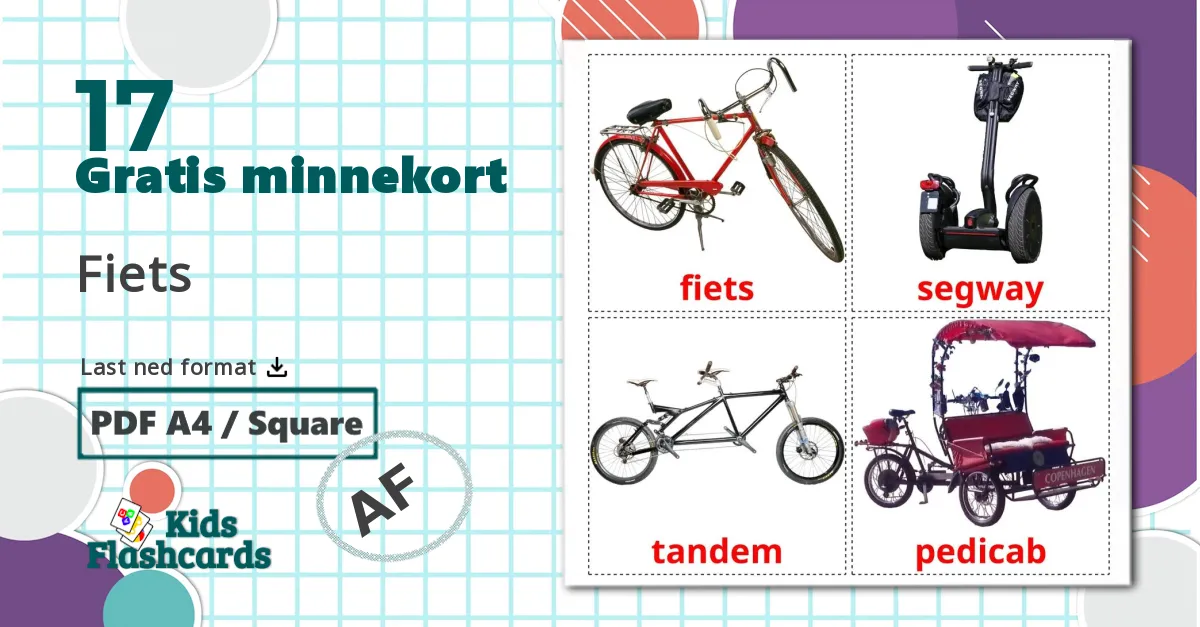 17 Fiets bildekort