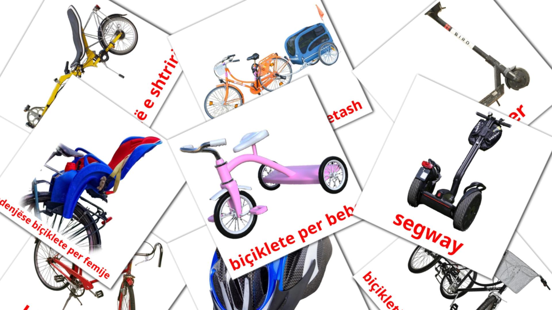 Bicycle transport - albanian vocabulary cards