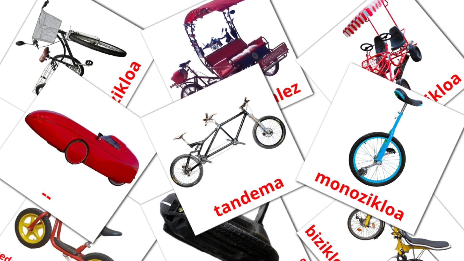 Bicycle transport - basque vocabulary cards