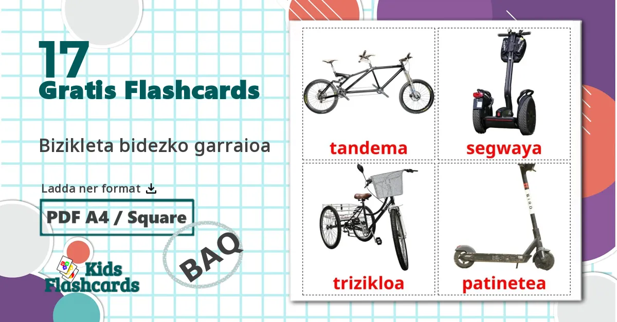 Cykel transport - baskiska ordförrådskort