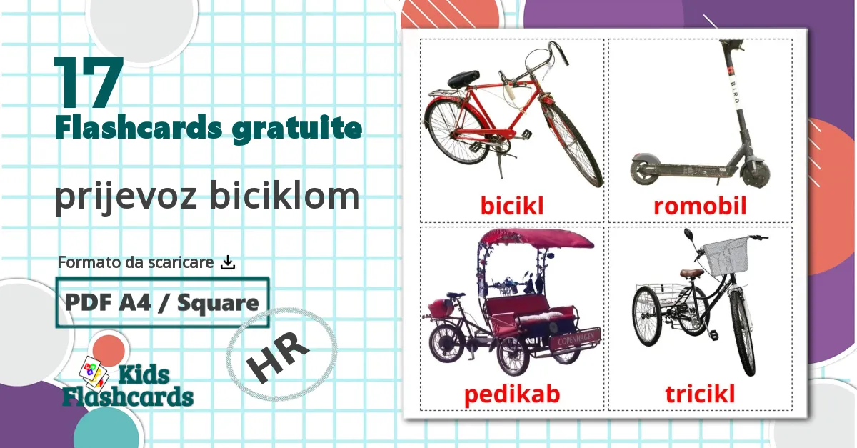 17 flashcards di prijevoz biciklom