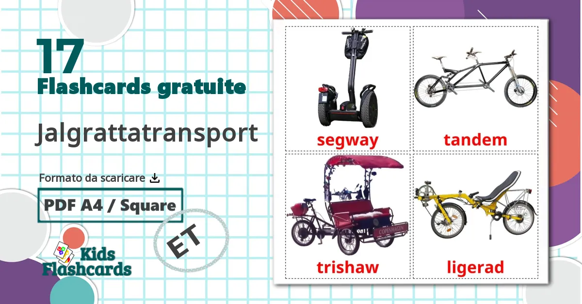 17 flashcards di Trasporto di biciclette
