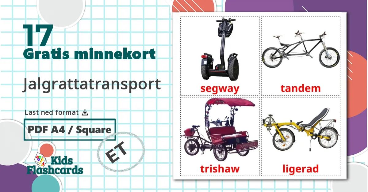 17 Sykkeltransport bildekort