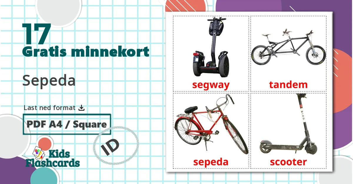 17 Sepeda bildekort