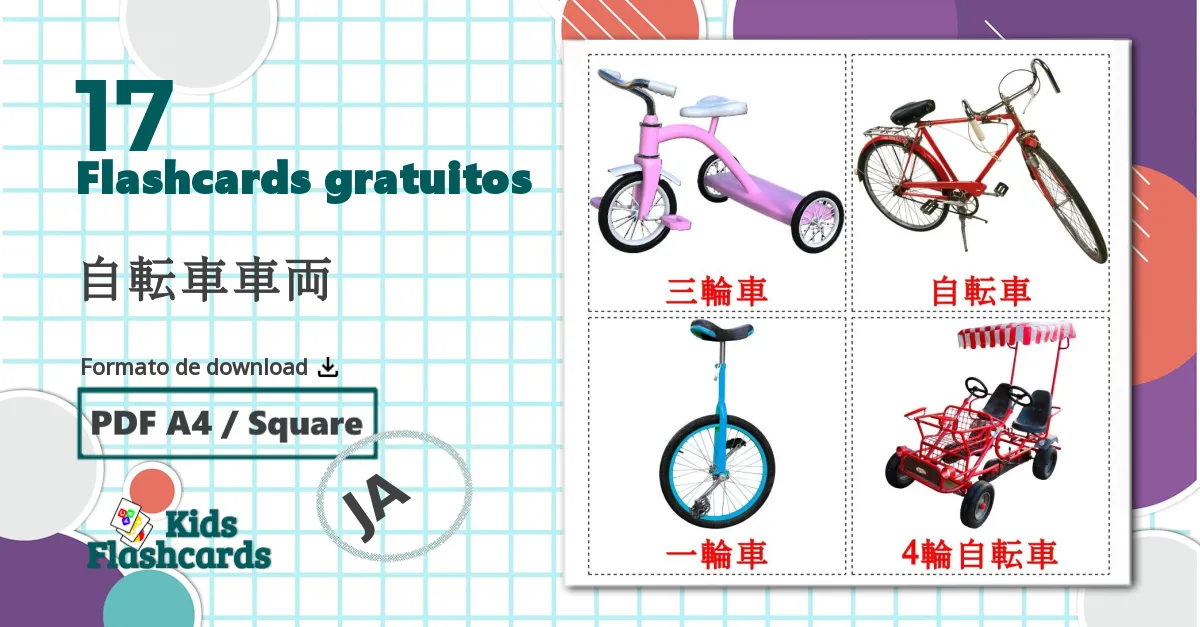 17 Flashcards de Transporte de Bicicleta