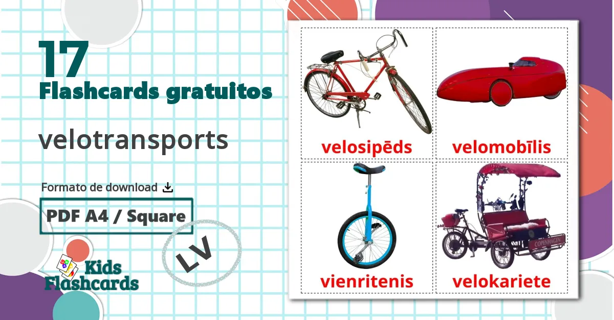 17 Flashcards de velotransports