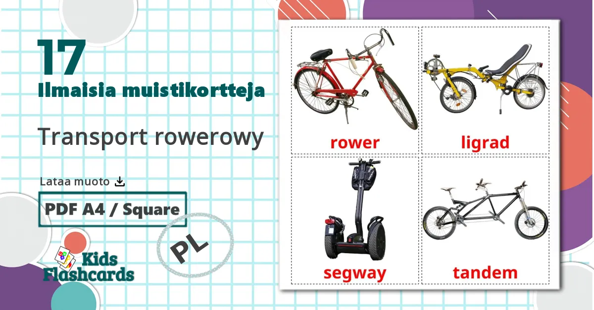 17 Transport rowerowy lasten kuvakortit